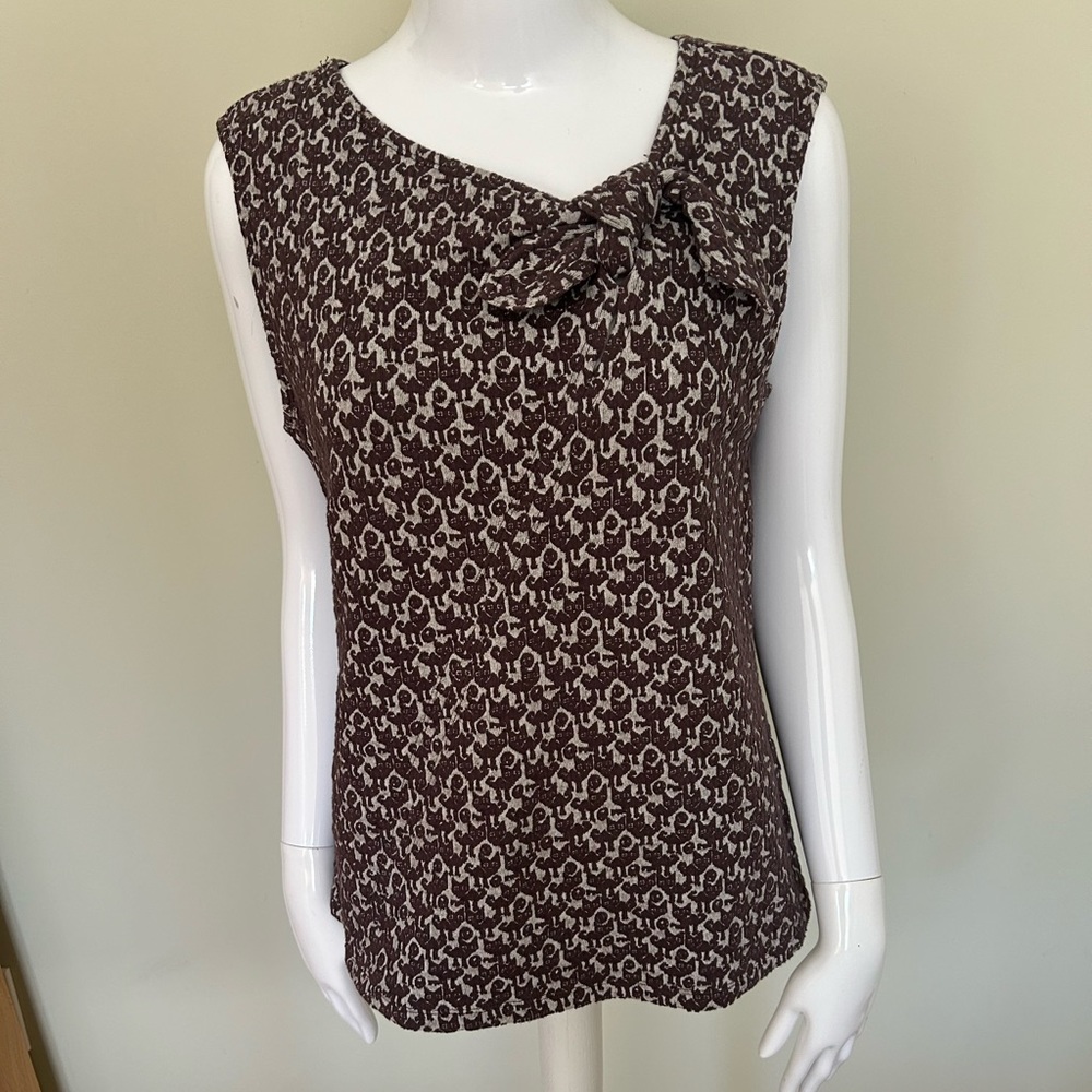 Maeve Sleeveless Cat Top Blouse M